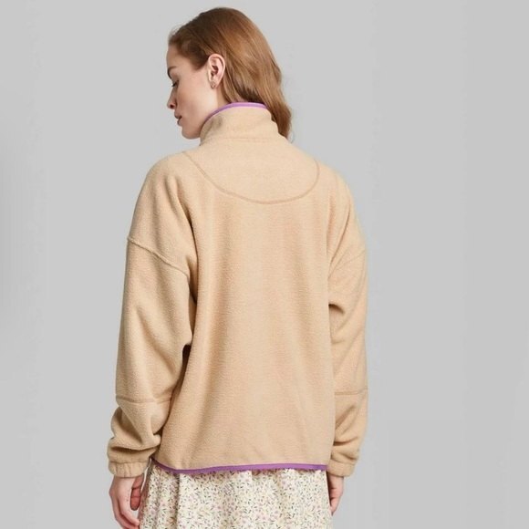 NEW Wild Fable Snap Front Faux Fur Sherpa Jacket - Picture 3 of 10